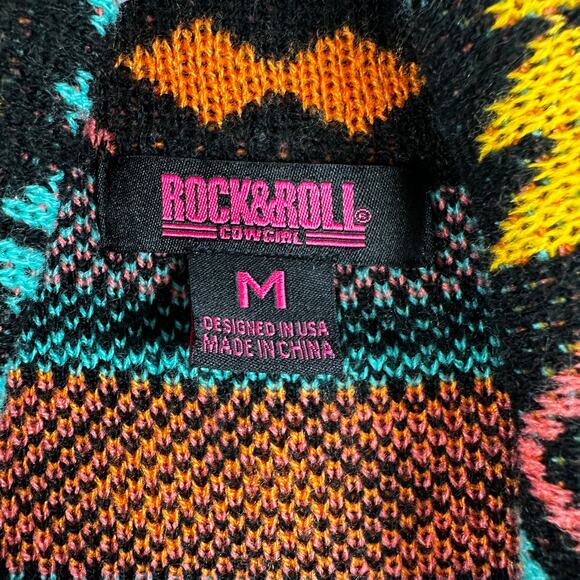 Rock & Roll Cowgirl Aztec Waterfall Cardigan Southwestern M - Picture 5 of 7